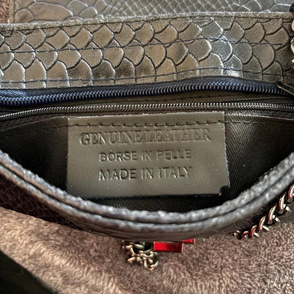 Stylish Dark Navy Snake Print Crossbody Bag